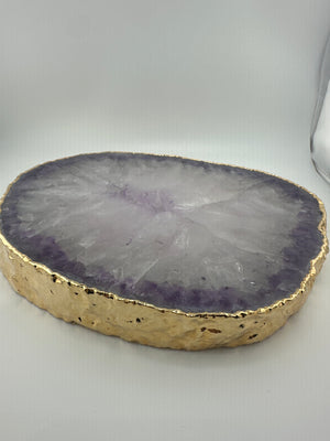 
                  
                    Amethyst Platter 25cm - Gold trim
                  
                