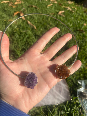 
                  
                    Amethyst Citrine Dual stone Choker - Gold
                  
                
