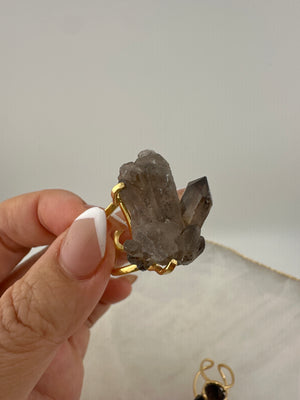 
                  
                    Smokey Quartz Arc ring - Gold 
                  
                