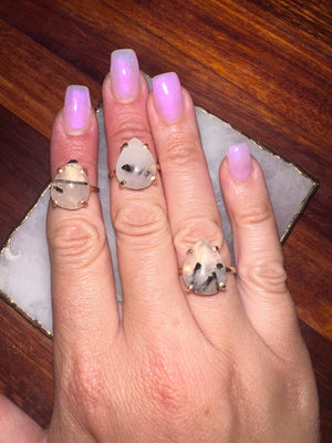 
                  
                    Tourmalinated Quartz Mini Single band ring Gold - Pear shaped
                  
                