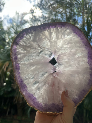 
                  
                    Amethyst Platter 25cm - Gold trim
                  
                