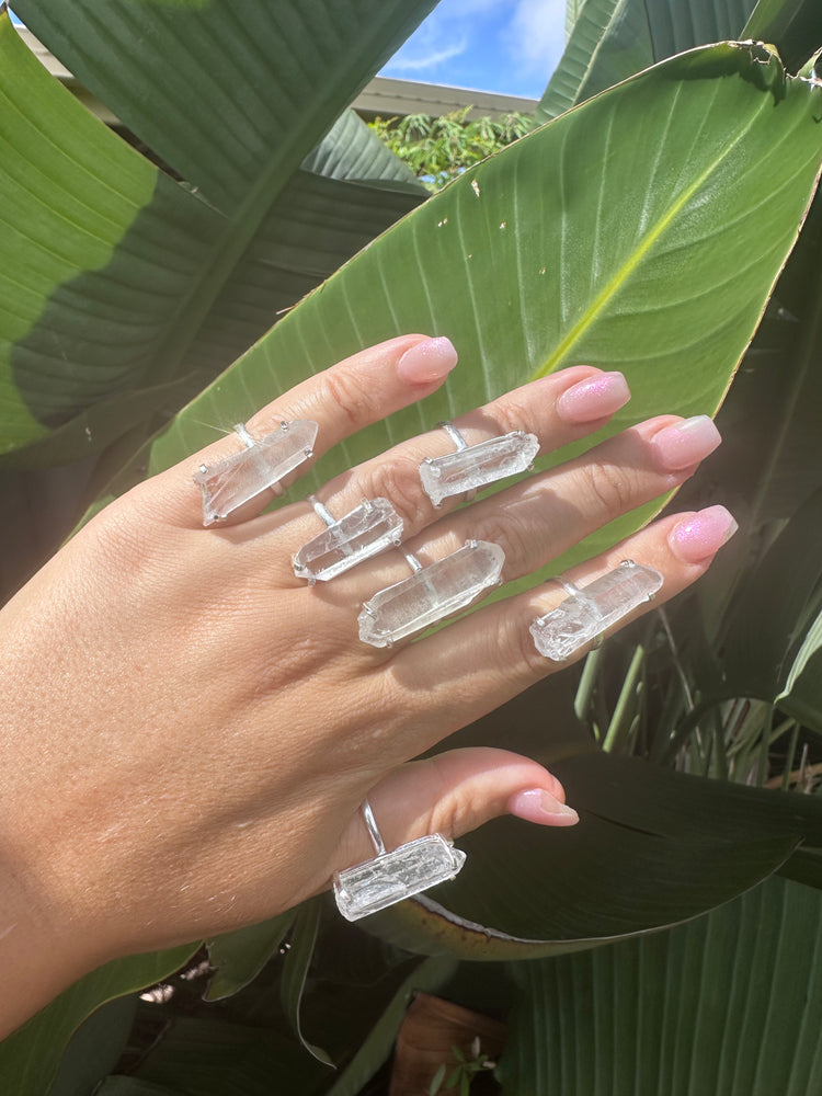 
                  
                    Lemurian Quartz Single Band rings - Silver
                  
                