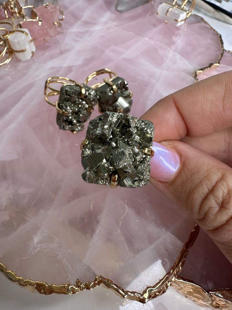 
                  
                    Pyrite Gold Wire Ring - Rectangle/Square
                  
                