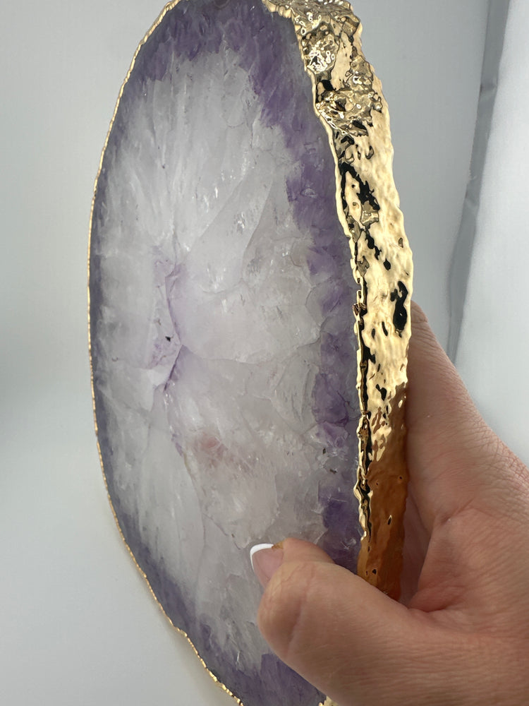 
                  
                    Amethyst Platter 25cm - Gold trim
                  
                