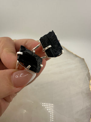 
                  
                    Black Tourmaline Arc Ring - Silver
                  
                