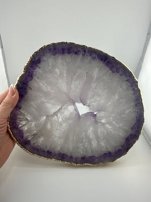 
                  
                    Amethyst Platter 25cm - Gold trim
                  
                
