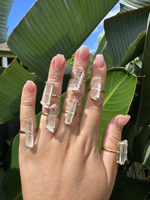 
                  
                    Lemurian Quartz Single Band Ring - Gold
                  
                