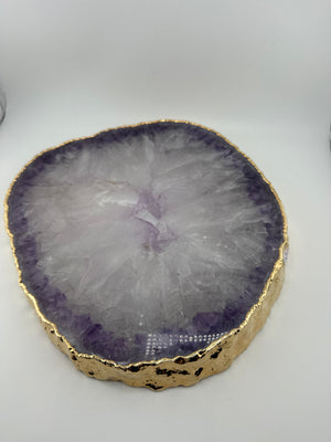
                  
                    Amethyst Platter 25cm - Gold trim
                  
                