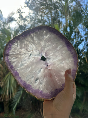 
                  
                    Amethyst Platter 25cm - Gold trim
                  
                
