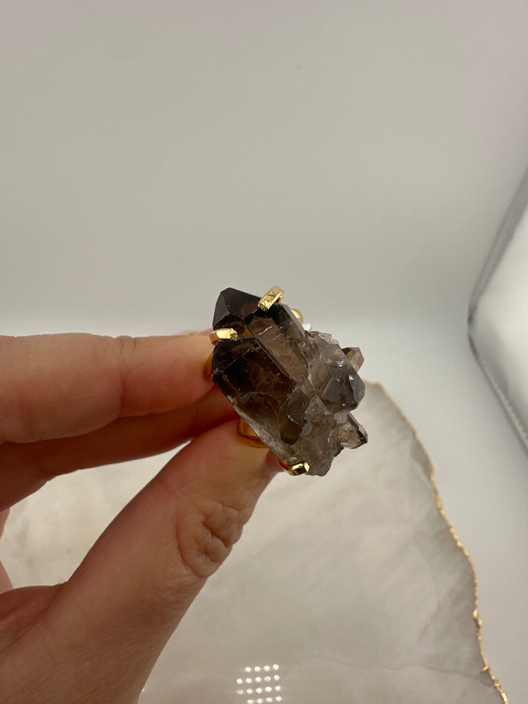 
                  
                    Smokey Quartz Arc ring - Gold 
                  
                