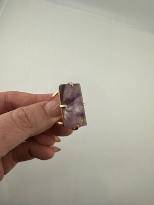 
                  
                    Amethyst Rectangle Arc Ring - Gold
                  
                