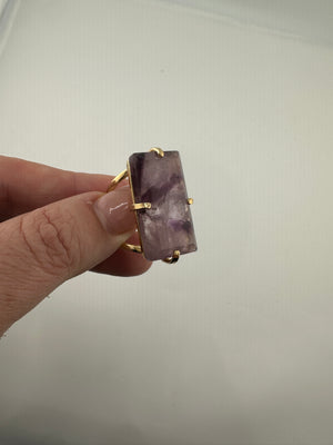 
                  
                    Amethyst Rectangle Arc Ring - Gold
                  
                