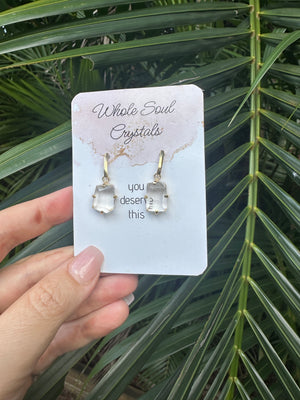 
                  
                    Clear Quartz Faceted Earring Droppers - gold
                  
                