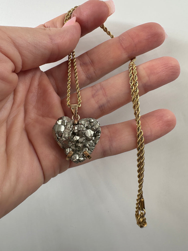 
                  
                    Pyrite Pendant Heart shape with chain
                  
                