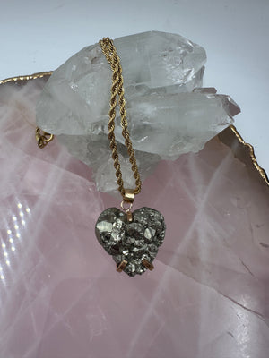 
                  
                    Pyrite Pendant Heart shape with chain
                  
                