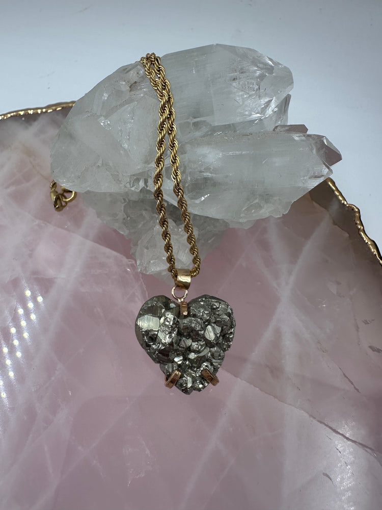 
                  
                    Pyrite Pendant Heart shape with chain
                  
                