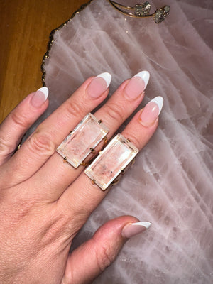 
                  
                    Clear Quartz Rectangle Faceted Arc Rings - Gold
                  
                
