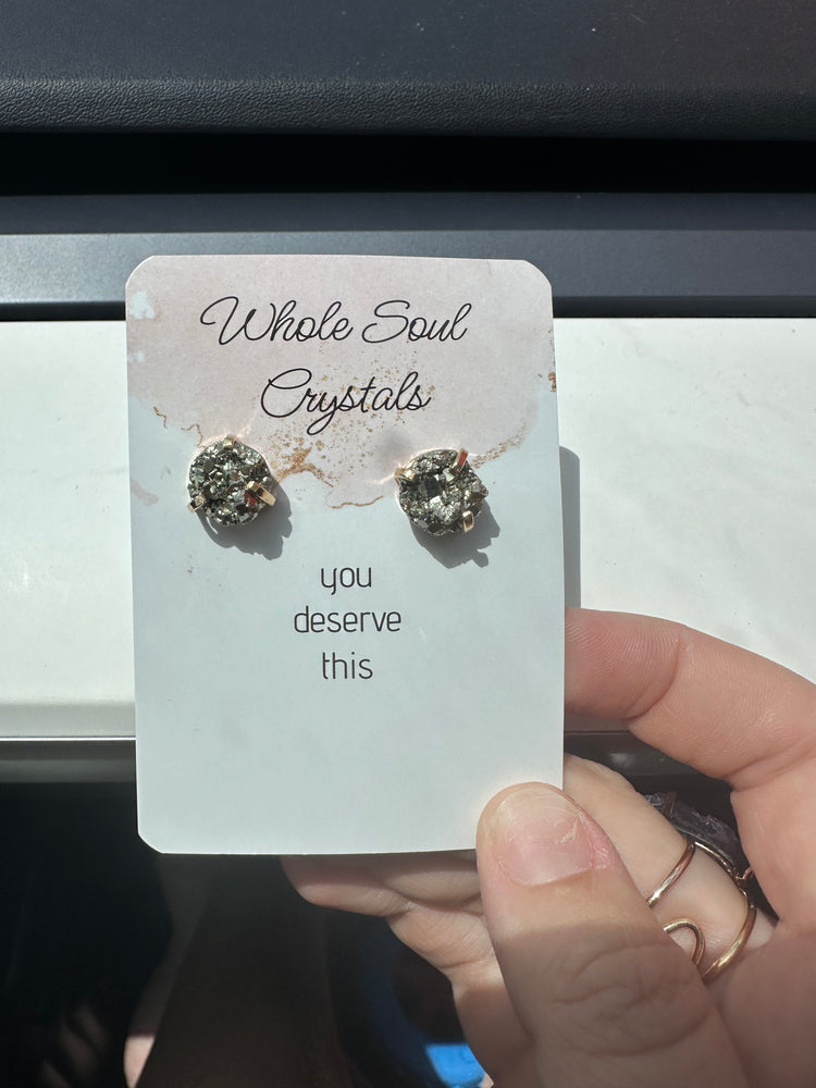 
                  
                    Pyrite round stud earrings
                  
                