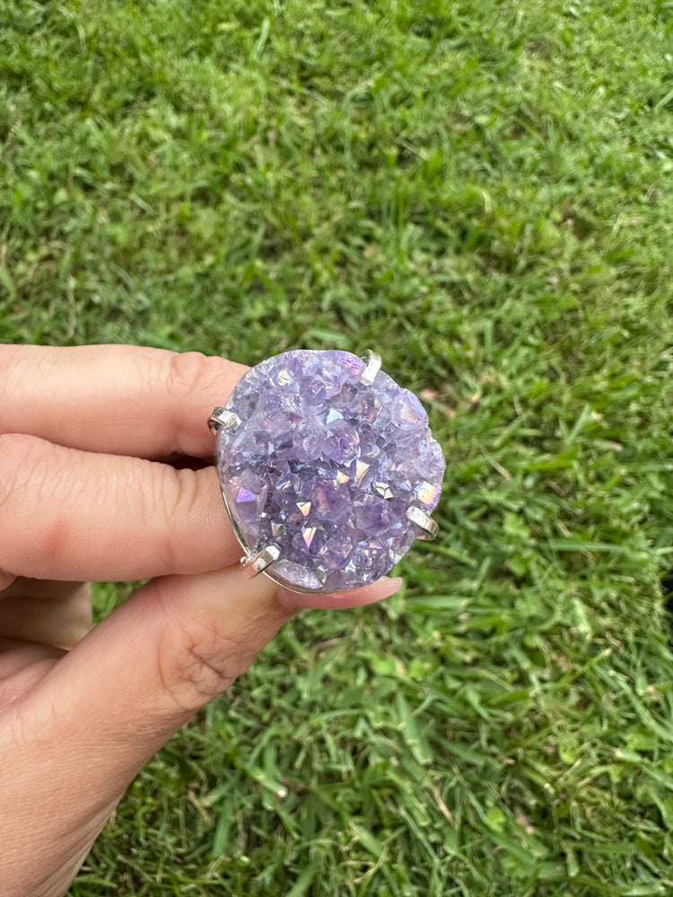 
                  
                    Aura Amethyst Arc Rings Round- Silver
                  
                