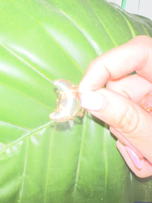 
                  
                    Load and play video in Gallery viewer, Clear Quartz Moon gold wire ring
                  
                